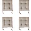 INTRECCI Set Cuscini Copri Sedia Cucina Imbottiti più Colori con Lacci 4 Punti Prodotto Italiano Quadrati 40 X 40 Cm con Lacci (Set 4 Pezzi, Tortora Melange)