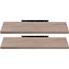 EUGAD Mensola a Muro Set da 2, 80cm, Mensole Librerie da Parete Scaffale MDF Stile rétro Ripiano Portaoggetti, Noce Chiaro, 0117QJ-2