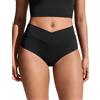 CRZ YOGA Donna Taglio a V Bikini Bottom Vita Alta Incrociata Davanti Costume da Bagno Bottoms Copertura Totale Nero 44