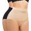 Gotoly 2 Pezzi Pancera Contenitiva Donna Pancia Piatta Guaina Contenitiva Intimo Contenitivo Modellante Mutande Contenitive (Nero + Beige, S)