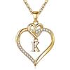 TINGN Collana Cuore da Donna, Catena in Oro con Ciondolo a Cuore Collana con Lettera K