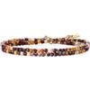 GAVU Bracciale da Donna con Perline Quadrate di Pietre Dure, Bracciale Minimalista da Donna Doppio Strato di Pietre Naturali e Cristalli, Tormalina Nera, Fluorite, Diaspro Mookaite