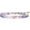 GAVU Bracciale da Donna con Perline Quadrate di Pietre Dure, Bracciale Minimalista da Donna Doppio Strato di Pietre Naturali e Cristalli, Tormalina Nera, Fluorite, Diaspro Mookaite