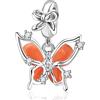 Rimgoris Collana con bracciale da donna in argento sterling 925, insetto, farfalla arancione, ciondolo, bracciale da donna Festa della Mamma con Zirconi