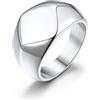 GoldChic Anello Uomo Acciaio Anello Sigillo Rombo Uomo Anello Acciaio Uomo Misura 32,5 Regalo per Uomo Padre Ragazzo Anello Uomo Acciaio Inossidabile
