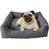 HAPPYRELAX Cuccia per Animali Domestici, Letto Morbido con Cuscino, Ideale per Cane e Gatto taglia piccola o media interamente lavabile misura 50x60cm e 60x70 (GRIGIO, 50X60)