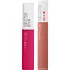 Maybelline New York SuperStay Matte Ink Tinta Labbra ad Effetto Coprente Colore Intenso a Lunga Durata con Applicatore di Precisione a Punta Kit Make Up da 2 Rossetti con 120 Artist e 65 Seductress
