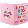 Gosknor Grande Biglietto di Ringraziamento, 40x27 cm, Gigante Apprezzamento Grande Biglietto Auguri di Ringraziamento con Busta Regali Addio Extra Large per Insegnanti Capi Amici (Rosa)