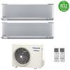 Panasonic Condizionatore Climatizzatore Panasonic dual split inverter Etherea Silver R-32 Wi-Fi con Econavi 9000+12000 con CU-2Z50TBE