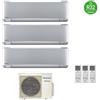 Panasonic Condizionatore Panasonic trial split inverter Etherea Silver R-32 Wi-Fi con Econavi 12000+12000+12000 Con CU-3Z68TBE
