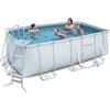 Bestway Piscina Bestway fuori terra da esterno rettangolare con telaio in metallo cm 412x201x122h con pompa Mod. Power Steel Pro