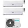Hisense Condizionatore Climatizzatore Hisense Dual Split Inverter R-32 Hi-Comfort 9000+12000 Btu con 2AMW42U4RGC WiFi Integrato 9+12