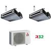 Mitsubishi Electric Condizionatore Climatizzatore Mitsubishi Electric Dual Split Canalizzabile R-32 9000+12000 BTU Con MXZ-2F42VF Wi-Fi Optional