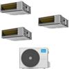 Midea Condizionatore Climatizzatore Midea Trial Split Inverter Canalizzabile R-32 9000+9000+18000 Con M3OA-27HFN8-Q Wi-Fi Integrato