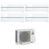 Mitsubishi Electric Condizionatore Climatizzatore Mitsubishi Electric Quadri Split Kirigamine Style Pearl White R-32 9+9+12+12 BTU Con MXZ-4F72VF4 Wi-Fi Integrato