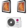 LG Condizionatore Climatizzatore LG Dual Split Inverter R-32 Artcool Gallery 9000+12000 Btu con MU2R15 U13 9+12