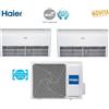 Haier Condizionatore Climatizzatore Haier Dual Split Soffitto/Pavimento R-32 12000+12000 Con 3U55S2SR5FA WI-FI Optional