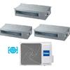 Haier Condizionatore Climatizzatore Haier Trial Split Canalizzato Slim a Bassa Pressione R-32 9000+9000+18000 Con 4U75S2SR5FA