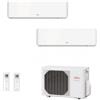Fujitsu Condizionatore Climatizzatore Fujitsu Dual Split Inverter Serie KM R32 9000+12000 BTU Con AOYG14KBTA2 Wi-Fi