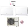 Hitachi Condizionatore Climatizzatore Hitachi Dual Split Akebono a Pavimento R32 12000+12000 BTU Con RAM-53NP2E Wi-Fi Optional