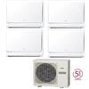 Hitachi Condizionatore Climatizzatore Hitachi Quadri Split Akebono a Pavimento R32 9000+9000+9000+12000 BTU +RAM-70NP4E Wi-Fi Optional