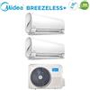 Midea Condizionatore Climatizzatore Midea Dual Split Inverter Breezeless+ R32 Wi-Fi 9000+9000 Con M2OG-14HFN8-Q