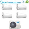 Midea Condizionatore Climatizzatore Midea Quadri Split Inverter Breezeless+ R32 Wi-Fi 9000+9000+9000+9000 Con M4OE-28HFN8-Q