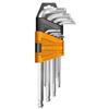 INGCO Assortimento di 9 Chiavi Esagonali Torx Con Foro Extra Lunghe