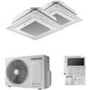 Samsung Condizionatore Climatizzatore Samsung Dual Split Inverter Windfree a Cassetta 4 Vie Mini R-32 9000+12000 Con AJ050TXJ2KG