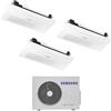 Samsung Condizionatore Climatizzatore Samsung Inverter Trial Split Cassetta a 1 Via Slim Windfree R-32 9000+9000+9000 Con AJ052TXJ3KG/EU