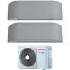 Toshiba Condizionatore Climatizzatore Toshiba Dual Split Inverter Haori Grigio 10000+13000 BTU R-32 Wi-Fi Integrato Con RAS-2M18U2AVG-E