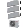Toshiba Condizionatore Climatizzatore Toshiba Trial Split Haori Grigio 10000+10000+10000 BTU R-32 Wi-Fi Integrato Con RAS-3M18U2AVG-E