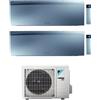 Daikin Condizionatore Climatizzatore Dual Daikin inverter Emura Silver Wi-Fi R-32 Bluevolution 7000+7000 BTU 2MXM40N9/A(9)