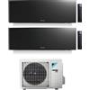 Daikin Condizionatore Climatizzatore Dual Daikin inverter Emura Black Wi-Fi R-32 Bluevolution 9000+9000 BTU 2MXM40N9/A(9)