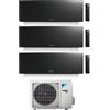 Daikin Condizionatore Climatizzatore Trial Daikin inverter Emura III Black Wi-Fi R-32 Bluevolution 9000+9000+12000 BTU 3MXM52A