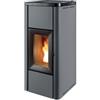 MCZ Stufa a Pellet ad Aria Ventilata MCZ Modello Mida 8 Kw In Acciaio e Ghisa Colore Silver