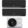 Junkers Bosch Condizionatore Climatizzatore Junkers Bosch Dual Split Inverter R-32 Serie Climate 7000i Black 9000+9000 BTU Con 5000M 41/2 E Wi-Fi Integrato 9+9