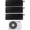 Samsung Condizionatore Climatizzatore Samsung Trial Split Inverter Windfree Black R-32 7000+9000+9000 BTU Con AJ052TXJ3KG/EU Wi-Fi Integrato