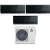 Mitsubishi Electric Condizionatore Climatizzatore Mitsubishi Electric Trial Split inverter Kirigamine Zen Black R-32 7000+7000+9000 Colore Nero con MXZ-3F54VF 7+7+9