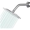 AULEEND Docce Fisso Rotondo Soffione Doccia a Pioggia in Acciaio Inox Soffione Doccia a Pioggia con Getti In Silicone Anticalcare 304 Acciaio Inox Ultra Sottile (Cromo, 20 cm)