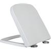 LOORMEI Sedile WC con chiusura ammortizzata, sedile WC quadrato e raccordi per WC, sedile WC resistente con fissaggio superiore, cerniere facili da pulire, in plastica di alta qualità con un set di