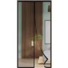 FIOVIP Porta magnetica per zanzariera, 60x185CM Tenda,chiusura automatica, facile installazione senza fori(poliestere, Nero)