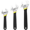 QWORK® Set di Chiavi Regolabili, 3 Pezzi (150 mm, 200 mm, 250 mm) con Scala Laser e Impugnatura Antiscivolo