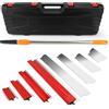 HISUEKIG Kit Spatola per Stucco, Spatole per Stucco 25cm, 40cm, 60cm, 80cm, Set di Spatole per Cartongesso Compresa Lama in Acciaio Inossidabile e Manico di Prolunga