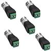 SIENOC 5pz BNC Video maschio a vite Terminale connettore CCTV coassiale Adattatore Fotocamera/Video Balun connettore