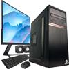 Golook - PC Desktop Fisso Lavoro Ufficio Completo - i7 - 32GB - SSD 1TB - WiFi - Monitor 24 - Tastiera Mouse Wireless - Windows 11 Pro - Lettore Masterizzatore CD/DVD - Computer