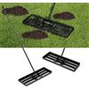 COSTWAY Rastrello Livellatore per Prato, Attrezzo per la Livellatura del Prato con Manico Ergonomico, Livellatrice per Giardino, Cortile, Campo da Golf, Fattoria e Pascolo (Nero 75 x 25 cm)