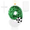Gosknor Candelina Calcio, Bianco Verde Decorazione per Torta da Calcio Candele con Numeri di Compleanno Paillettes Scintillanti Tema Calcio Decorazioni per Feste di Compleanno Celebrazioni (Numero 9)