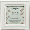 Hampton Frames | Cornice portafoto Paloma, legno, bianca, 14.5x14.5x2.5 cm | Design shabby chic, retro con clip girevole | Per foto 10x10 cm, da parete o tavolo