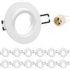 Doughelec Cornice Faretti incasso cartongesso GU10 Orientabili Alluminio Bianco, Portafaretto Faretto led da incasso per cartongesso incl.portalampada GU10 Rotondo 68mm per LED, 60-75mm 230V 12 Pezzi